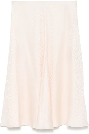 Fendi Falda midi de seda con motivo FF