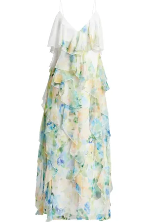 AJE Vestido midi con detalles de volantes