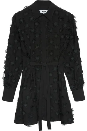 Msgm Vestido camisero con moño en la cintura
