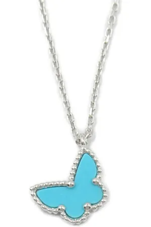 Van cleef Collar Sweet Alhambra en oro blanco de 18kt con turquesa 2000