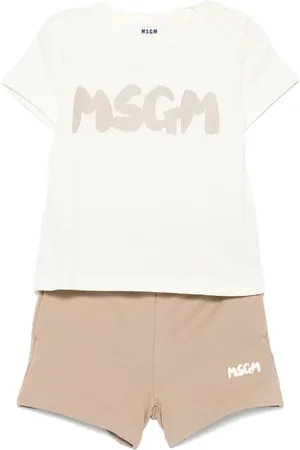 Msgm Set de shorts y playera con logo estampado