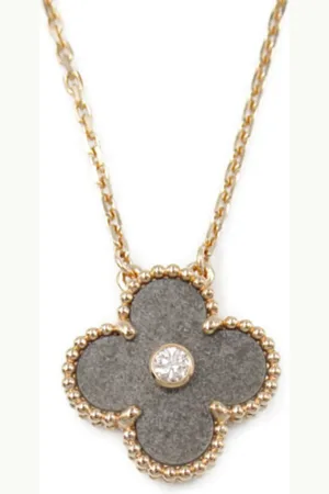 Van cleef Collar Alhambra en oro rosa de 18kt con diamantes y obsidiana 2010