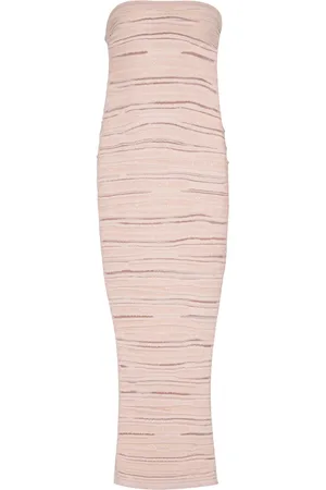 Balmain Vestido midi con diseño strapless