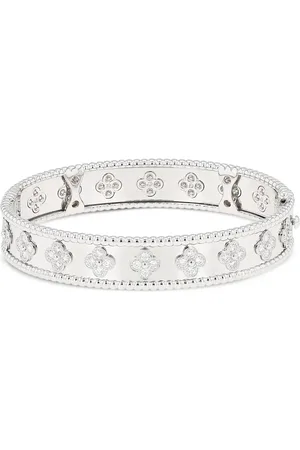 Van cleef Pulsera Perlée Trèfle en oro blanco de 18kt con diamantes 2020 pre-owned