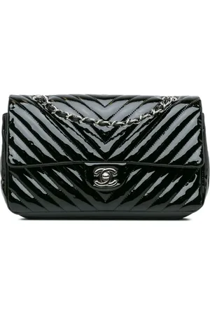 CHANEL Bolsa de hombro Medium Classic Chevron Patent Double Flap 2015-2016
