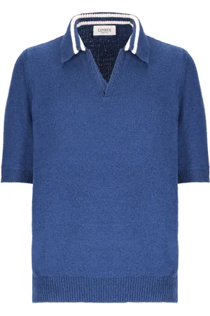 LANEUS Playera tipo polo tejida