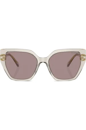 Swarovski Lentes de sol con armazón cat eye y detalles de cristal