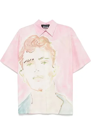 Msgm Camisa con ilustración estampada de x Luke Edward Hall