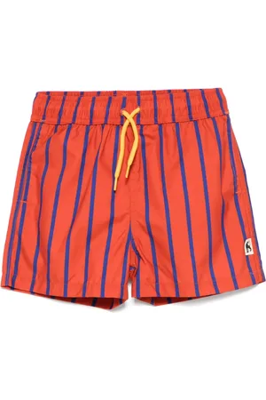 Mini Rodini Shorts de playa con rayas verticales estampadas
