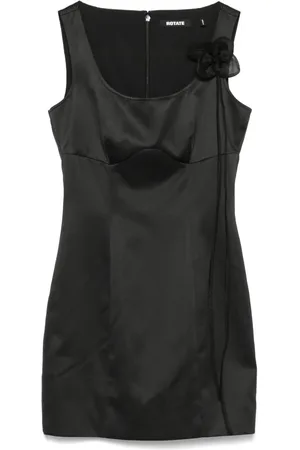 ROTATE Vestido satinado con aplique floral