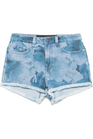 John Richmond Shorts de mezclilla con dobladillo deshilachado