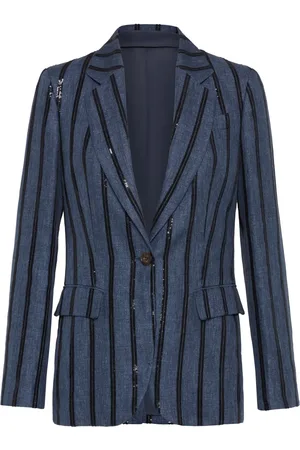 Brunello Cucinelli Blazer bordado con lentejuelas