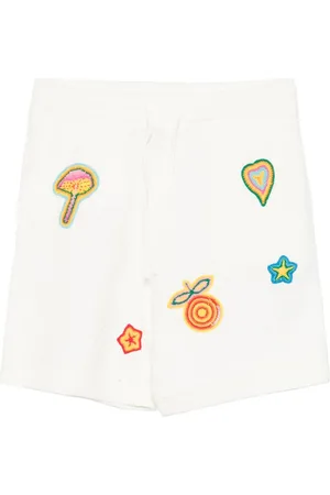 Casablanca Shorts de crochet con detalle de parche