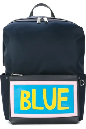 Fendi Mochila con parche de eslogan Blue