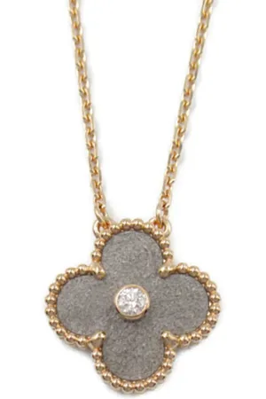 Van cleef Collar Alhambra en oro rosa de 18kt con diamantes y obsidiana 2010