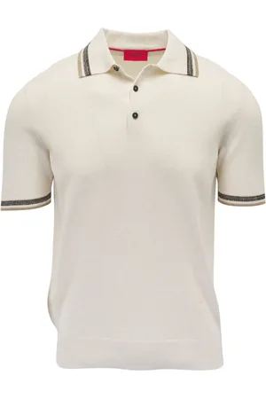 ISAIA Playera tipo polo con rayas estampadas