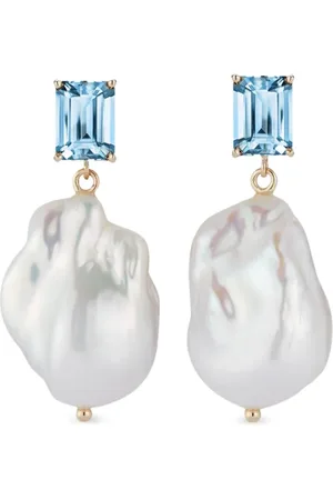 Mateo 14K yellow gold pearl and topaz earrings