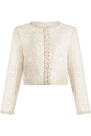 LOVESHACKFANCY Chamarra con detalles de perlas artificiales