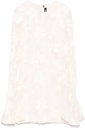 ROTATE Vestido corto de malla con estampado floral