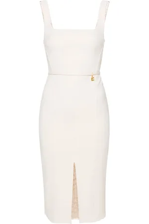 Elisabetta Franchi Vestido midi con cuello cuadrado