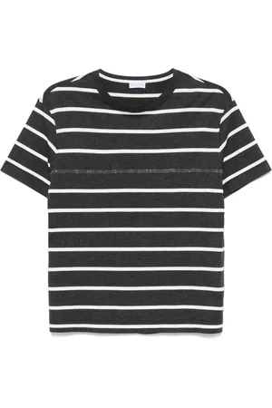 Brunello Cucinelli Playera con motivo de rayas