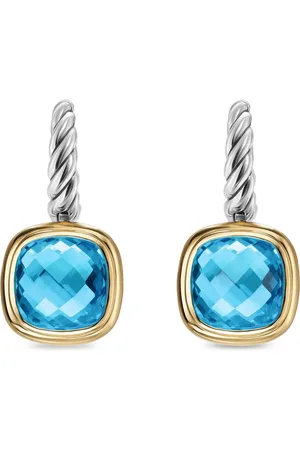 David Yurman Aretes Albion en oro amarillo de 18kt y plata de ley con topacio