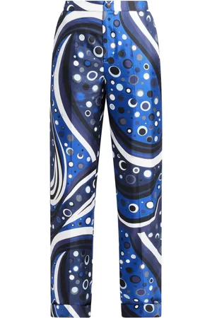 Puccini Pantalones de seda con estampado fontane