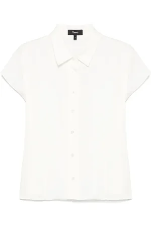 THEORY Camisa de georgette con manga japonesa