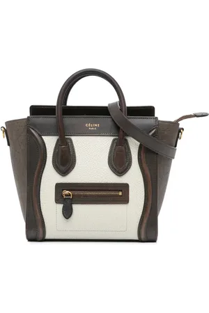 Céline Bolsa satchel Nano Tricolor Leather Luggage Tote 2016