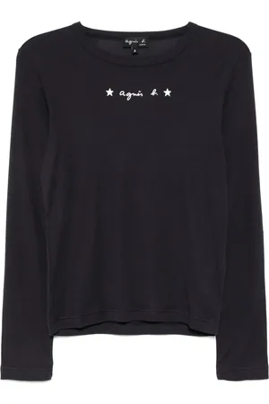 AGNÈS B. Playera manga larga con logo estampado