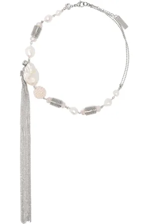 PESERICO SIGN Collar con perlas de agua dulce y detalle de flecos