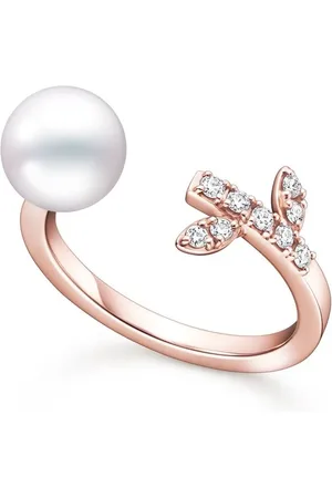 Tasaki Aretes Kugel en oro rosa de 18kt con perla Akoya y diamante