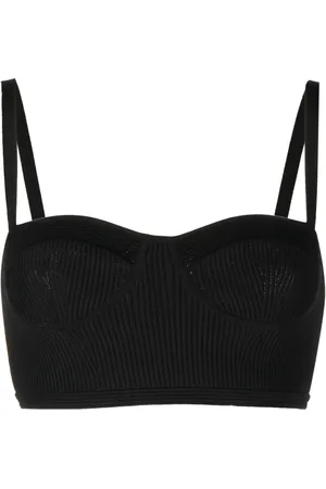 Alexander McQueen Top estilo brasier tejido de canalé