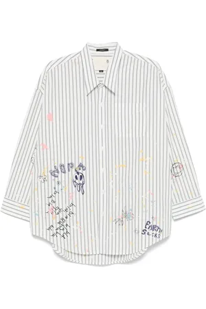 R13 Camisa con motivo de salpicaduras de pintura