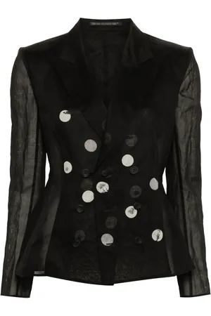 YOHJI YAMAMOTO Blazer semitransparente con doble botonadura