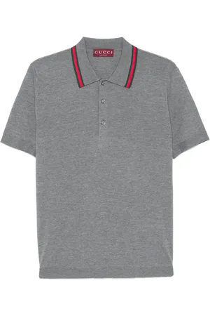 Gucci Playera tipo polo de lana con franjas Web