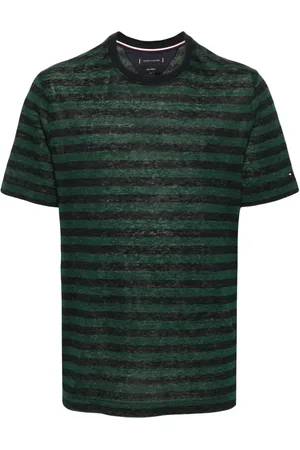Tommy Hilfiger Playera con logo bordado y motivo de rayas