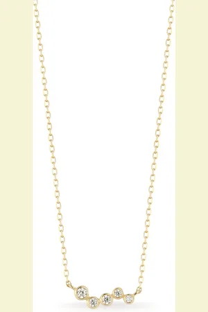 Mateo Collar Mini Wave en oro amarillo de 14kt con dije de diamante