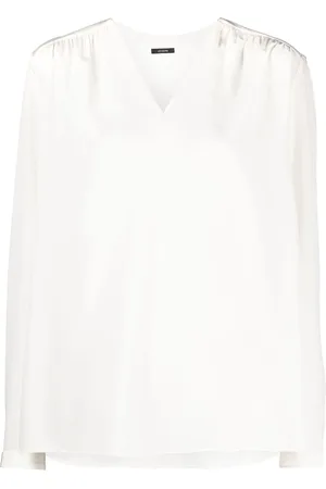 Joseph Blusa de seda con cuello en V