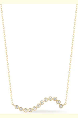 Mateo 14kt yellow gold Wave diamond pendant necklace