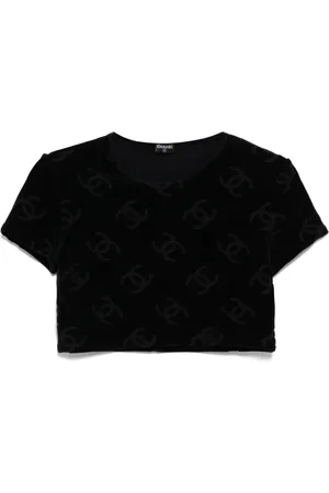CHANEL Playera con logo CC estampado 1990-2000