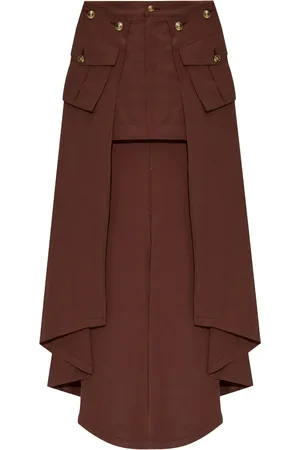 VERSACE Falda midi con dobladillo asimétrico