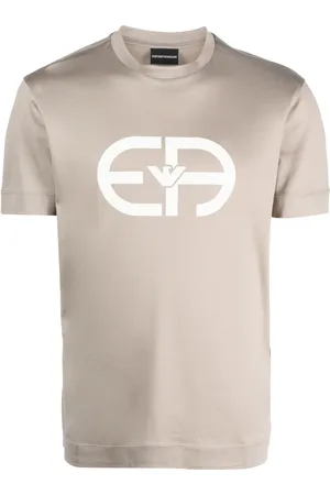 Emporio Armani Playera con logo estampado y cuello redondo