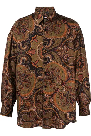 COSTUMEIN Camisa de seda con estampado de cachemira