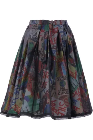 Comme des Garçons Falda plisada estampada