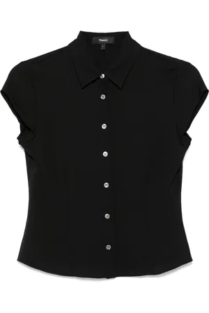THEORY Camisa de georgette con manga japonesa
