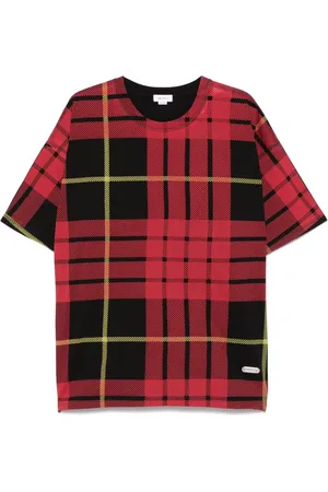 Alexander McQueen Playera con motivo de cuadros