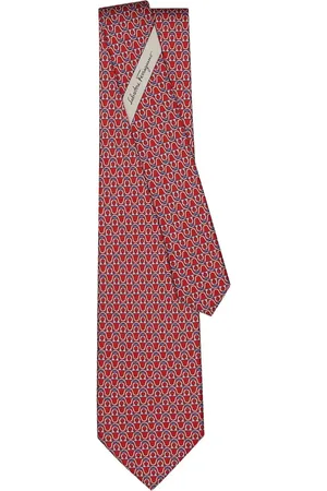 Salvatore Ferragamo Corbata de seda con estampado Gancini