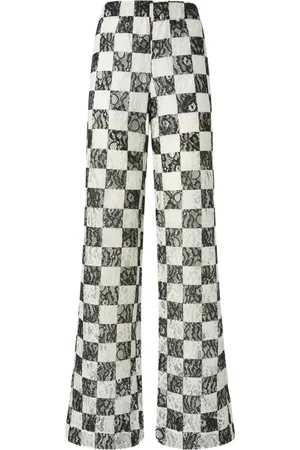Pinko Pantalones palazzo con motivo de cuadros