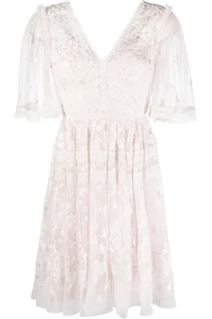 Needle & Thread Vestido corto con bordado floral